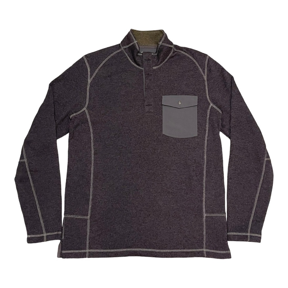 REI Snap Pullover Sweater Jacket Mock Neck Collar Size Medium